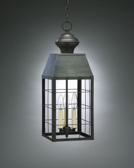 Woodcliffe Three Light Hanging Lantern in Dark Brass (196|8352DBLT3CLR)