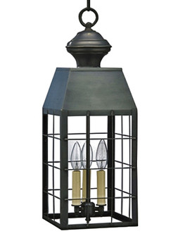 Woodcliffe Three Light Hanging Lantern in Dark Brass (196|8352DBLT3CLR)