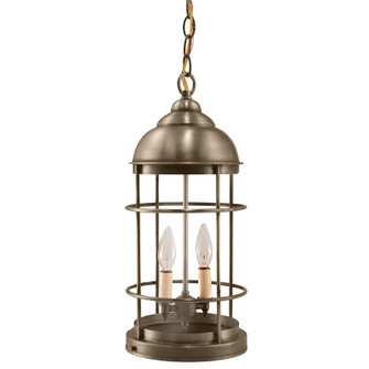 Nautical Two Light Hanging Lantern in Dark Antique Brass (196|3532DABLT2CLR)