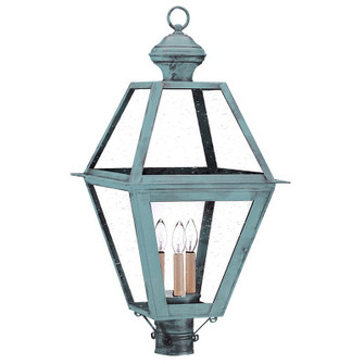 Boston Three Light Post Mount in Verdi Gris (196|1073VGLT3CSG)