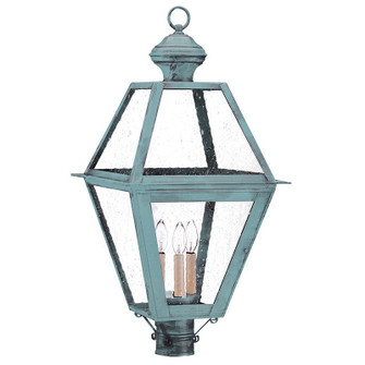 Boston Three Light Post Mount in Verdi Gris (196|1073VGLT3SMG)