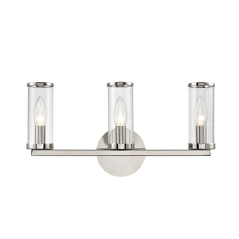 Revolve Three Light Bathroom Fixture in Clear Glass/Polished Nickel (452|WV309033PNCG)