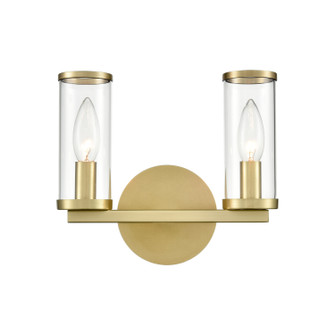 Revolve Two Light Bathroom Fixture in Clear Glass/Natural Brass (452|WV309022NBCG)