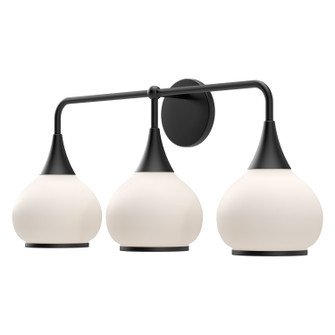 Hazel Three Light Bathroom Fixtures in Matte Black/Opal Matte Glass (452|VL524326MBOP)