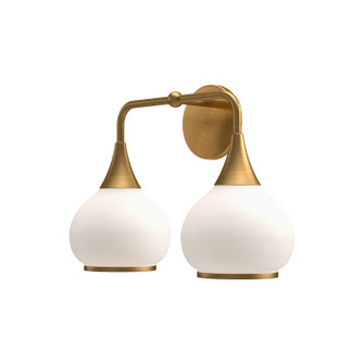 Hazel Two Light Bathroom Fixtures in Aged Gold/Opal Matte Glass (452|VL524217AGOP)