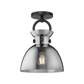 Waldo One Light Semi-Flush Mount in Matte Black/Smoked (452|SF411809MBSM)