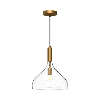 Belleview One Light Pendant in Aged Gold/Clear Glass (452|PD532312AGCL)