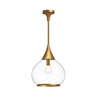 Hazel One Light Pendant in Aged Gold/Clear Glass (452|PD524214AGCL)