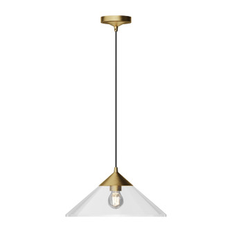 Mauer One Light Pendant in Brushed Gold/Clear Glass (452|PD521015BGCL)