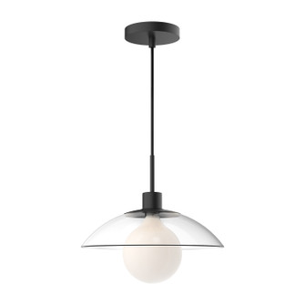 Francesca One Light Pendant in Clear Glass/Matte Black (452|PD517112MBCL)