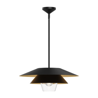 Tetsu One Light Pendant in Matte Black/Clear Glass (452|PD475120MBCL)