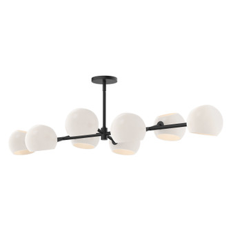 Willow Eight Light Linear Pendant in Matte Black/Opal Matte Glass (452|LP548848MBOP)