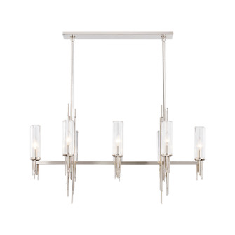 Torres Eight Light Pendant in Polished Nickel/Ribbed Glass (452|LP335838PNCR)