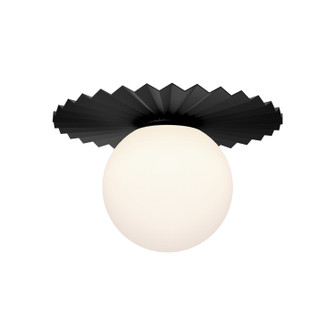 Plume One Light Flush Mount in Brushed Gold/Opal Matte Glass|Matte Black/Opal Matte Glass (452|FM501214MBOP)