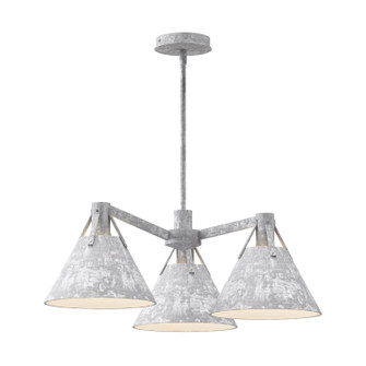 Archer Three Light Chandelier in Matte Black|Steel Shade (452|CH584525MB)