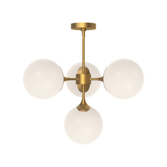 Nouveau Four Light Chandelier in Aged Gold/Opal Matte Glass (452|CH505426AGOP)