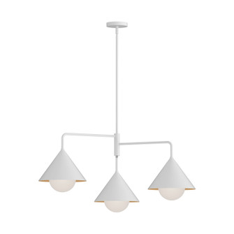 Remy Three Light Chandelier in White/Opal Glass (452|CH485245WHOP)