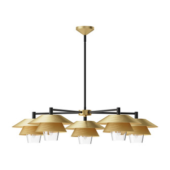 Tetsu Five Light Chandelier in Brushed Gold/Clear Glass (452|CH475138BGCL)