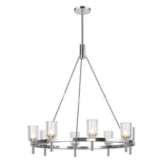 Lucian Eight Light Chandelier in Clear Crystal/Polished Nickel (452|CH338836PNCC)