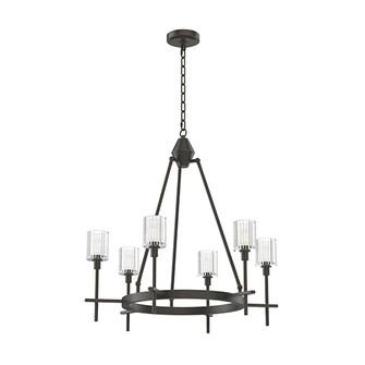 Salita Six Light Chandelier in Ribbed Crystal/Urban Bronze (452|CH314306UBRC)