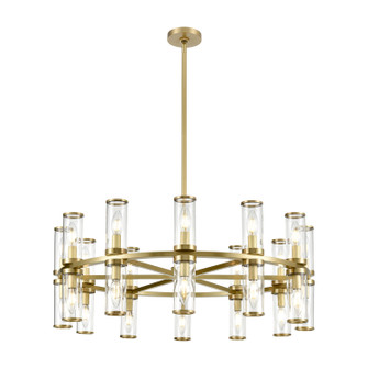 Revolve 24 Light Chandelier in Clear Glass/Natural Brass (452|CH309024NBCG)