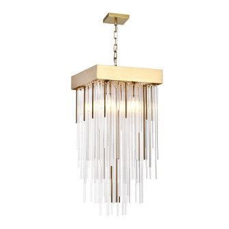 Waterfall Four Light Pendant in Aged Brass (360|P301074AGB)