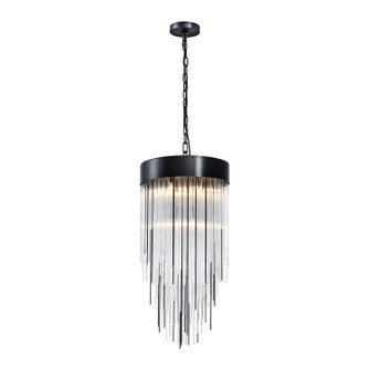 Waterfall Four Light Pendant in Satin Brushed Black (360|P300104SBB)