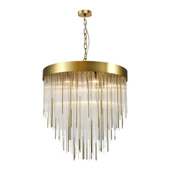 Waterfall 12 Light Chandelier in Aged Brass (360|CD1042112AGB)