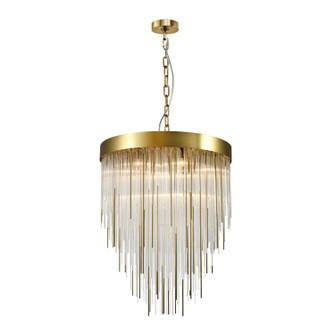 Waterfall Nine Light Chandelier in Aged Brass (360|CD104189AGB)