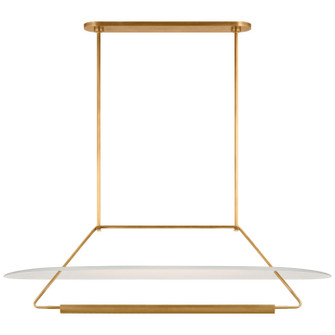 Teline LED Linear Pendant in Antique-Burnished Brass and Matte White (268|KW5107ABWHT)