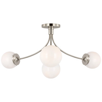 Prescott LED Semi-Flush Mount in Polished Nickel (268|KS4009PNWG) Prescott LED Semi-Flush Mount in Polished Nickel (268|KS4009PNWG)