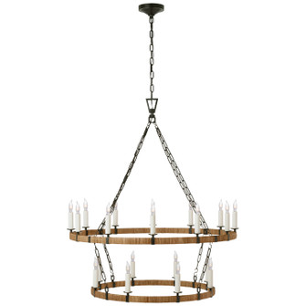 Darlana Wrapped LED Chandelier in Polished Nickel and Natural Rattan (268|CHC5880PNNRT)
