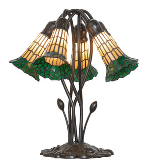 Stained Glass Pond Lily Five Light Table Lamp in Mahogany Bronze (57|262228)