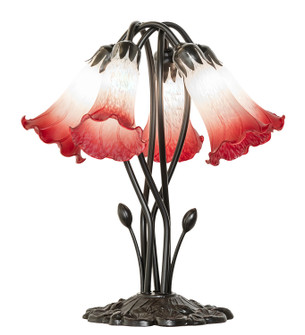 Pink/White Five Light Table Lamp in Mahogany Bronze (57|262217)