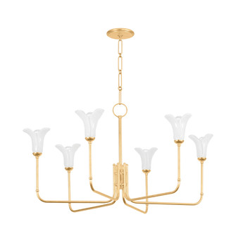 Montclair Six Light Chandelier in Vintage Gold Leaf (70|3346VGL)