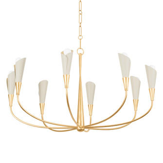 Montrose Eight Light Chandelier in Vintage Gold Leaf/Soft Sand (70|3158VGLSSD) Montrose Eight Light Chandelier in Vintage Gold Leaf/Soft Sand (70|3158VGLSSD)