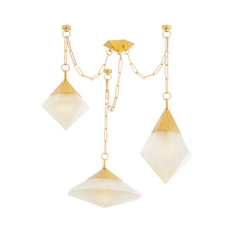 Angelique Three Light Chandelier in Vintage Polished Brass (68|38358VPB)