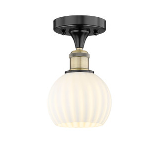 Edison One Light Semi-Flush Mount in Black Antique Brass (405|6161FBABG12176WV)