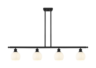 Ballston Four Light Island Pendant in Matte Black (405|5164IBKG12176WV)