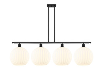Ballston Four Light Island Pendant in Matte Black (405|5164IBKG121712WV)