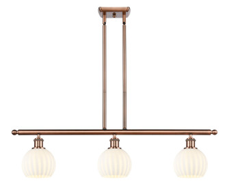 Ballston Three Light Island Pendant in Antique Copper (405|5163IACG12176WV)