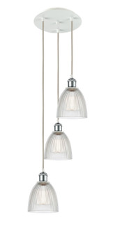 Ballston LED Pendant in White Polished Chrome (405|113B3PWPCG382)