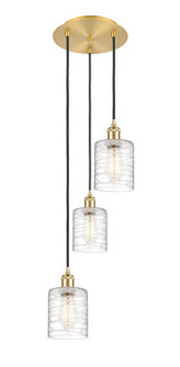 Ballston Three Light Pendant in Satin Gold (405|113B3PSGG1113)
