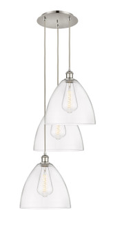 Ballston Three Light Pendant in Polished Nickel (405|113B3PPNGBD122)