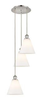 Ballston Three Light Pendant in Polished Nickel (405|113B3PPNGBC81)