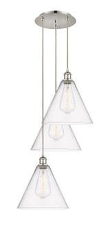 Ballston Three Light Pendant in Polished Nickel (405|113B3PPNGBC124)