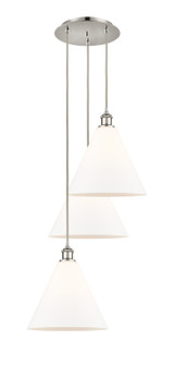 Ballston Three Light Pendant in Polished Nickel (405|113B3PPNGBC121)