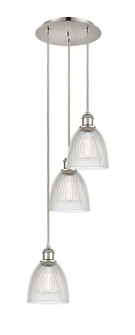 Ballston Three Light Pendant in Polished Nickel (405|113B3PPNG382)