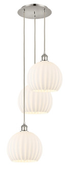 Ballston Three Light Pendant in Polished Nickel (405|113B3PPNG121710WV)