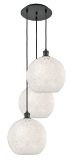 Ballston Three Light Pendant in Matte Black (405|113B3PBKG121612WM)